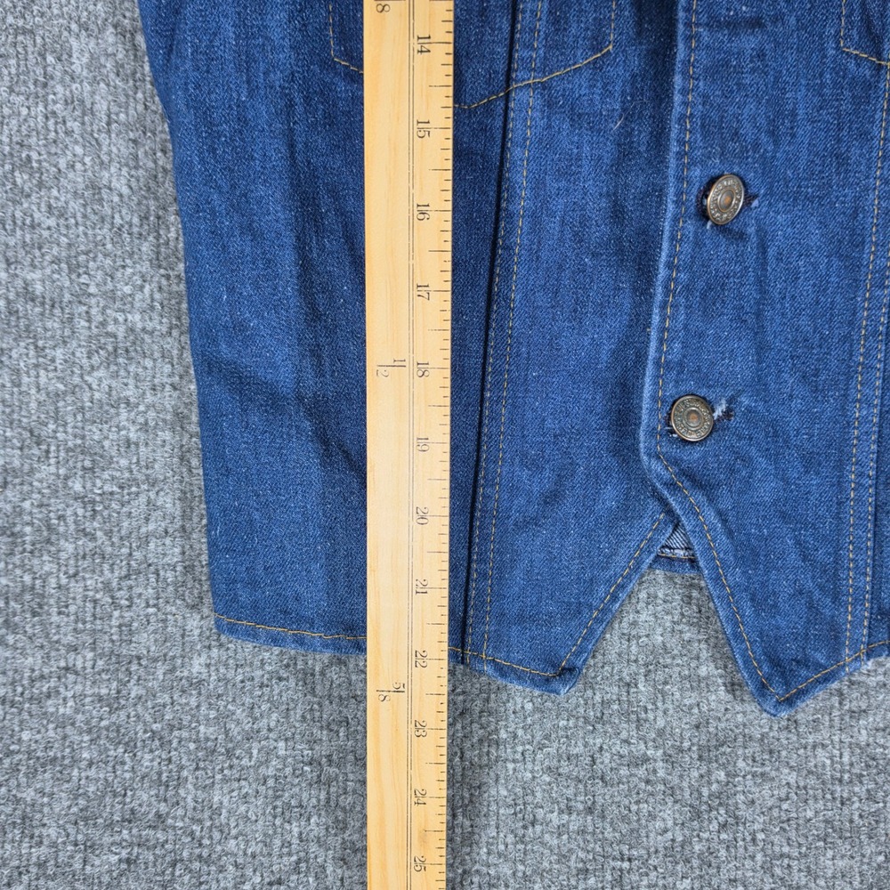 Vintage Levis Orange Tab Denim Vest 60670-0317 Womens Medium Blue Dark Wash 70s - Picture 7 of 8